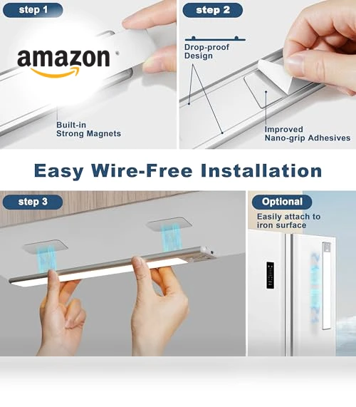 Motion Sensor LED Under Cabinet Lighting — Under-Cabinet Mounts, Reoshine