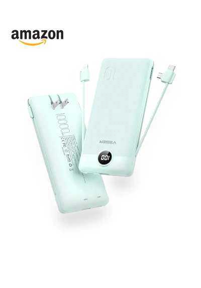 Portable Charger with Built in Cables and Wall Plug — Chargers, VEGER