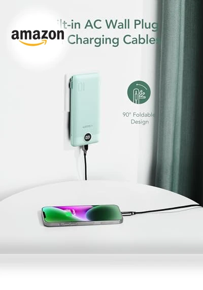Portable Charger with Built in Cables and Wall Plug — Chargers, VEGER