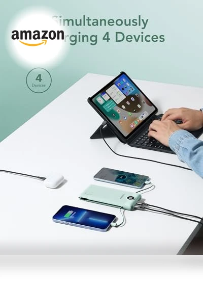 Portable Charger with Built in Cables and Wall Plug — Chargers, VEGER
