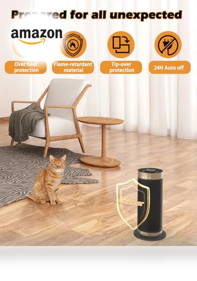 PTC Electric Desk Heater with Thermostat — Portable Heating Solutions, FERXIDI