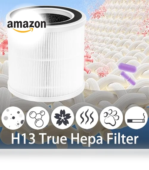 True HEPA Replacement Filter — Activated Carbon Air Purifiers, HOMFILBIT