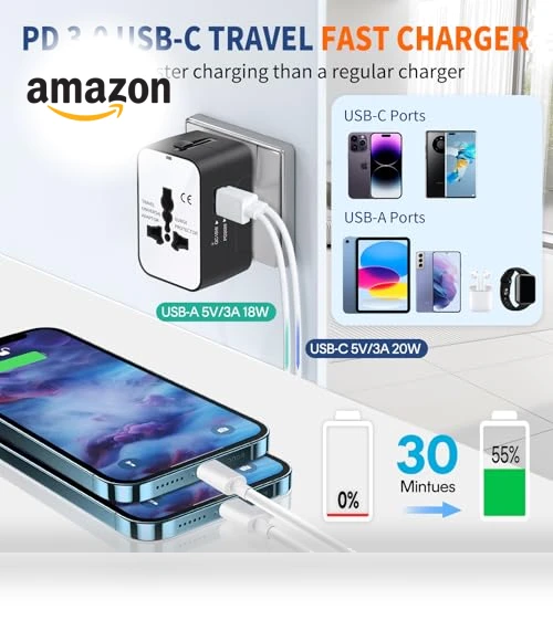 Universal Worldwide Travel Adapter Fast Charger — Charging Solutions, NEWVANGA