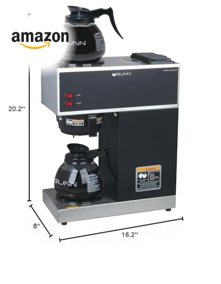 12-Cup Pourover Commercial Coffee Brewer with Upper and Lower Warmers and Two Glass Decanters — Coffee Makers, BUNN