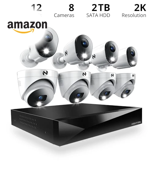 2-Way Audio 12 Channel DVR Video Home Security Camera System — Smart Home Security, Night Owl