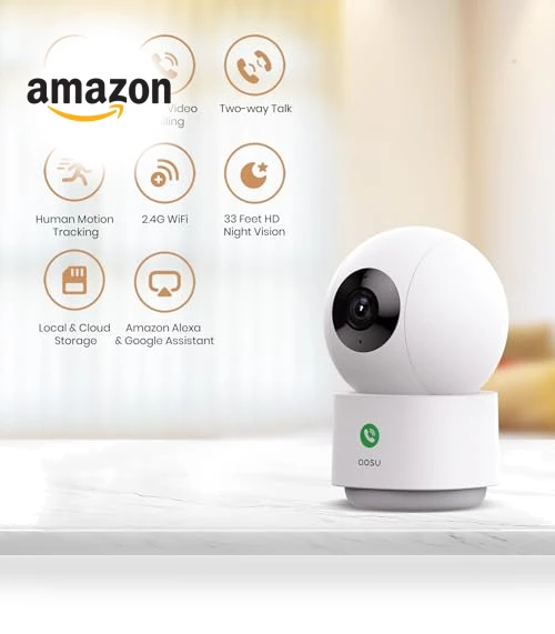 2K Security Camera Indoor — Baby Monitors, AOSU