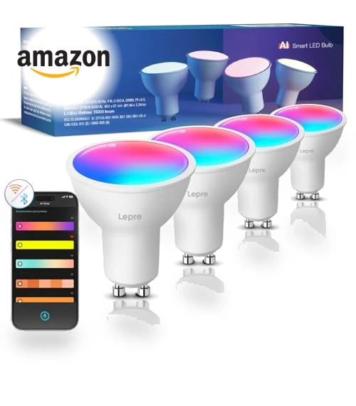 AI GU10 Smart Bulb - RGBCW Dimmable Color Changing LED Bulbs — LED, Lepro