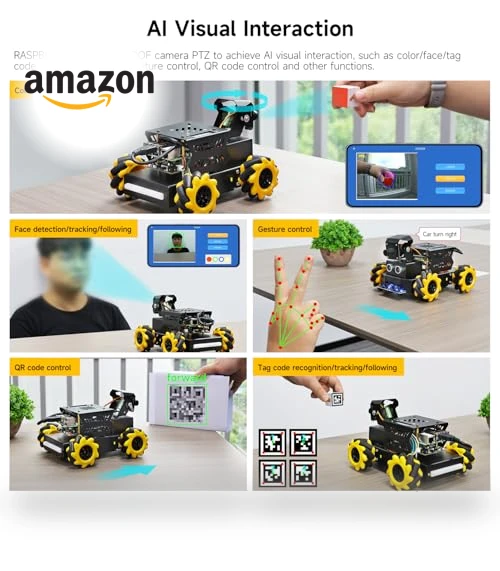 AI Vision Robot Car with 2DOF HD Camera — Robotic Enhancements, Yahboom