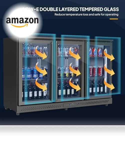 Commercial Back Bar Cooler with 3 Doors — Drink Coolers, ROVSUN