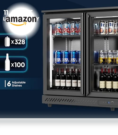 Commercial Back Bar Cooler with 3 Doors — Drink Coolers, ROVSUN