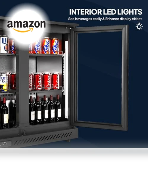 Commercial Back Bar Cooler with 3 Doors — Drink Coolers, ROVSUN