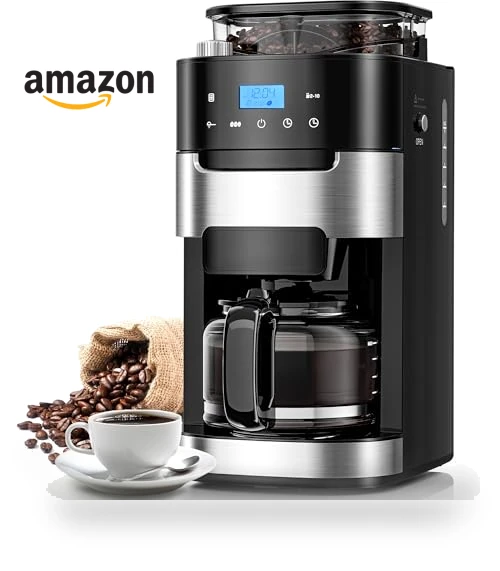 Drip Coffee Maker with Built-in Grinder — Electric Blade Coffee Grinders, Electactic