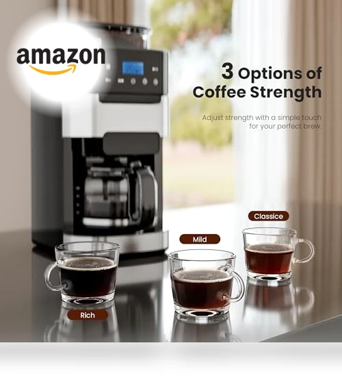 Drip Coffee Maker with Built-in Grinder — Electric Blade Coffee Grinders, Electactic
