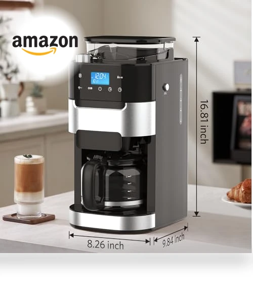 Drip Coffee Maker with Built-in Grinder — Electric Blade Coffee Grinders, Electactic