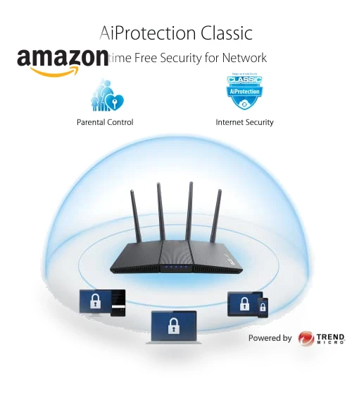 Dual Band WiFi 6 Extendable Router — Routers, Asus
