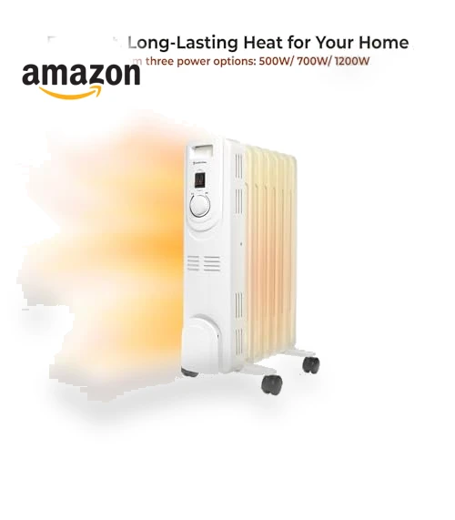Electric Oil-Filled Radiant Radiator Space Heater — Portable Heating Solutions, Comfort Zone
