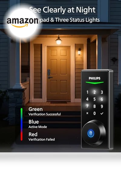 Fingerprint Keyless Entry Door Lock — Electromagnetic Security Locks, Philips