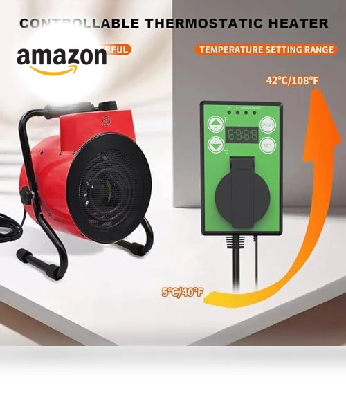 Greenhouse Heater with Adjustable Thermostatic — Portable Heating Solutions, Karveden