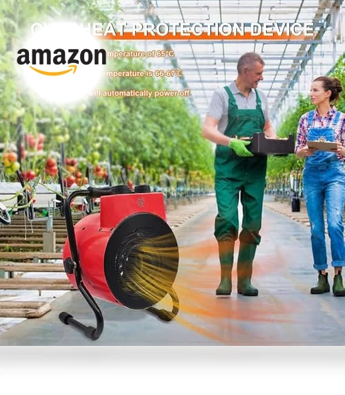 Greenhouse Heater with Adjustable Thermostatic — Portable Heating Solutions, Karveden