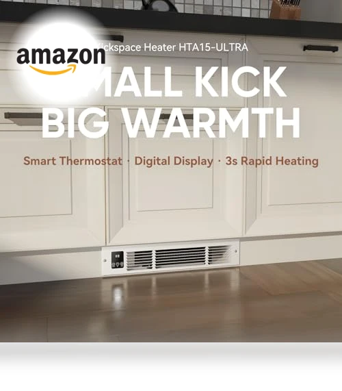 Kickspace Heater with Thermostat and Timer — Portable Heating Solutions, AIREPUSH