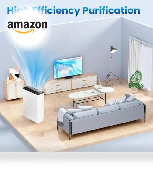 Large Room Air Purifier with Air Quality Monitor — HEPA Air Purifiers, HEYAXA