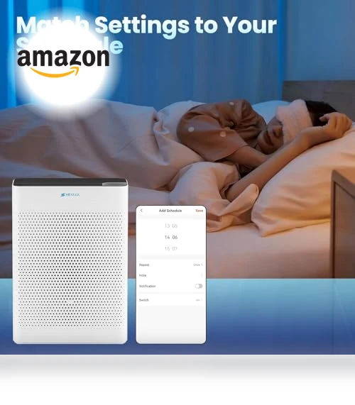 Large Room Air Purifier with Air Quality Monitor — HEPA Air Purifiers, HEYAXA
