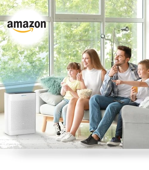 Large Room Air Purifier with Air Quality Monitor — HEPA Air Purifiers, HEYAXA