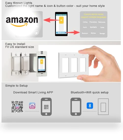 LCD Smart Light Switch with Motion Sensor — Dimmer Switches, LANBON