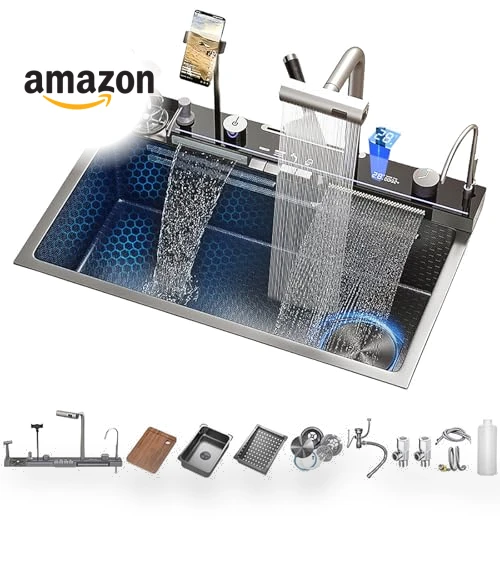 Modern Smart Kitchen Sink — Integrated Soap Dispensers, cozhao