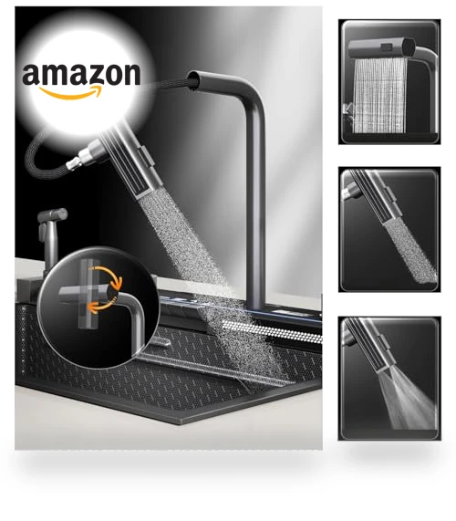 Modern Smart Kitchen Sink — Integrated Soap Dispensers, cozhao