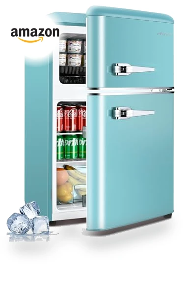 Retro Double Door Fridge with Freezer — Mini Fridges, Anypro