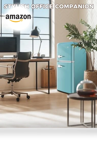 Retro Double Door Fridge with Freezer — Mini Fridges, Anypro