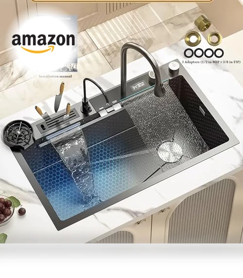 Smart Waterfall Kitchen Sink — Single Basin Sinks, FVVJVV