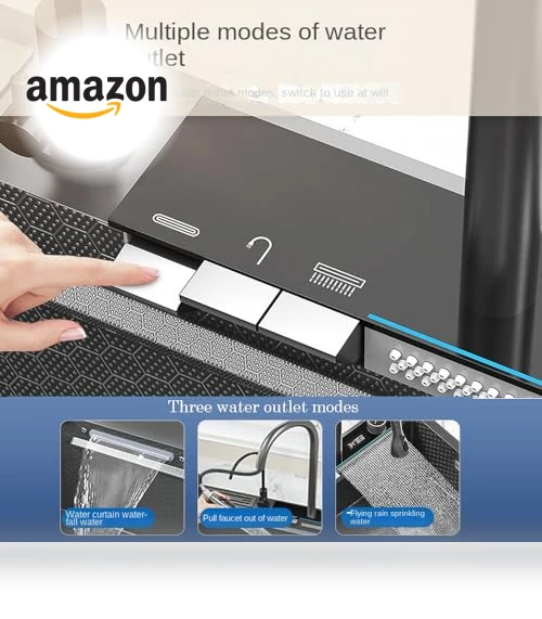 Smart Waterfall Kitchen Sink — Single Basin Sinks, FVVJVV