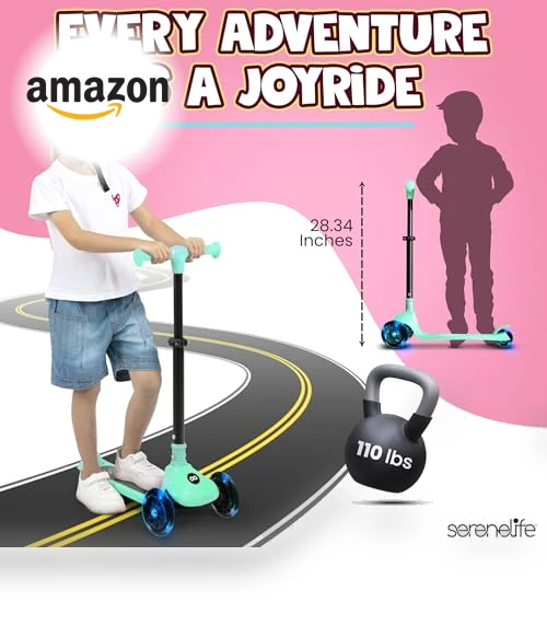 3 Wheel Foldable Kids Scooter — Push Scooters, SereneLife