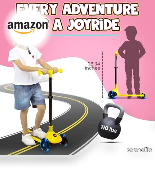 3 Wheel Foldable Kids Scooter — Push Scooters, SereneLife