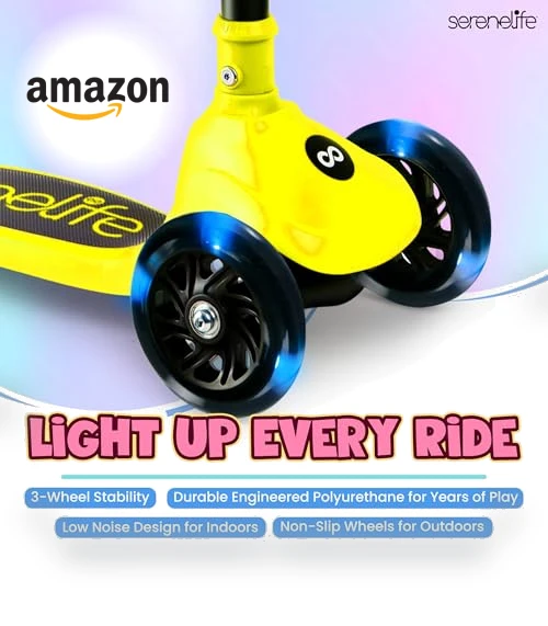 3 Wheel Foldable Kids Scooter — Push Scooters, SereneLife