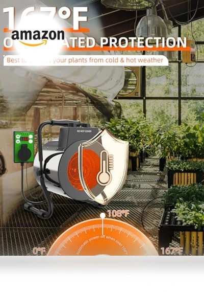 Greenhouse Heater with Digital Thermostat — Portable Heating Solutions, Buyplus