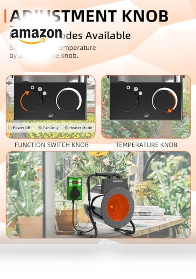 Greenhouse Heater with Digital Thermostat — Portable Heating Solutions, Buyplus
