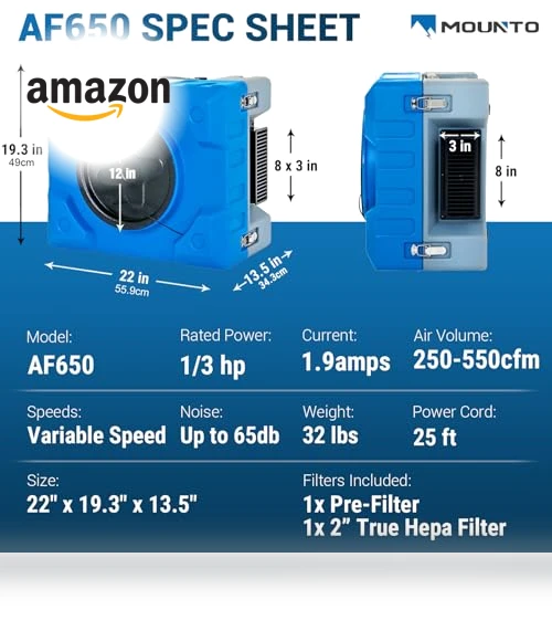 Hepa Air Scrubber Industrial Air Cleaner — Activated Carbon Air Purifiers, MOUNTO