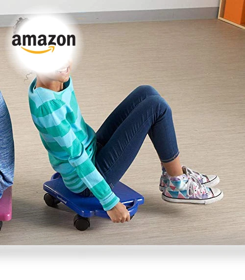 Indoor Scooter Board with Safety Handles — Kids Fitness, hand2mind