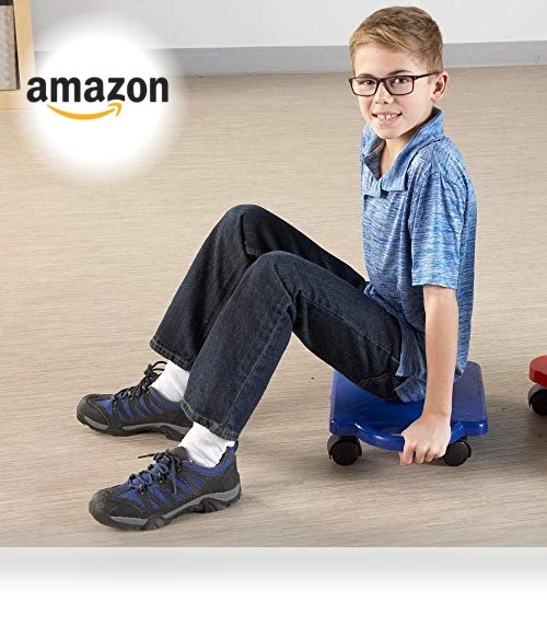 Indoor Scooter Board with Safety Handles — Kids Fitness, hand2mind