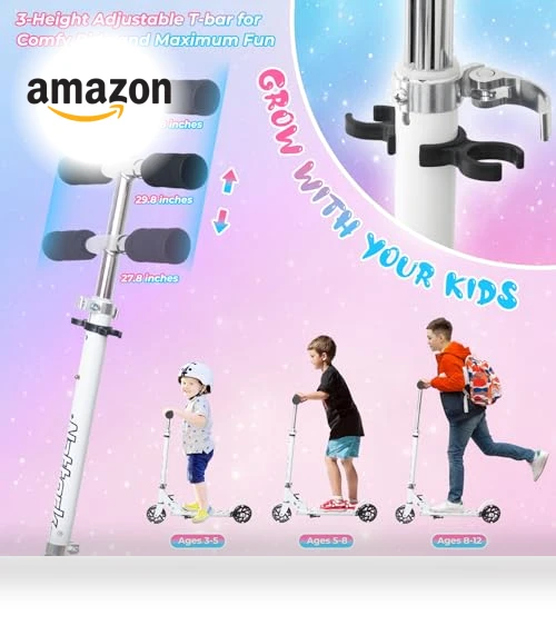 Kids Kick Scooter with Light Up Wheels — Push Scooters, Nattork