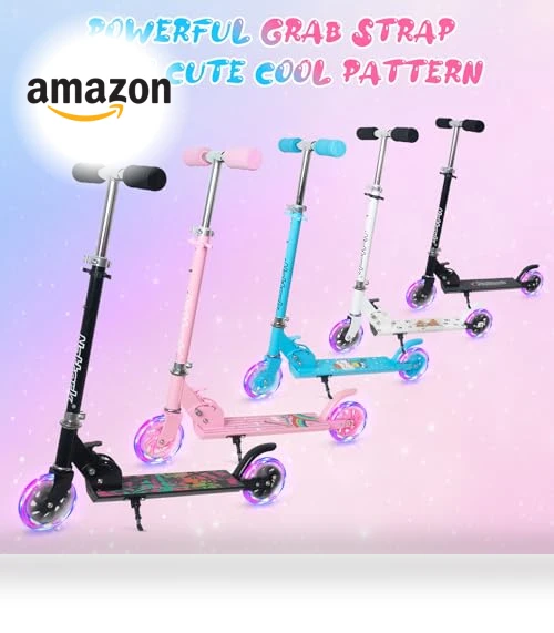 Kids Kick Scooter with Light Up Wheels — Push Scooters, Nattork