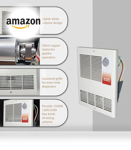 Large Capacity In-Wall Heater with Thermostat — Portable Heating Solutions, Leafinnerin