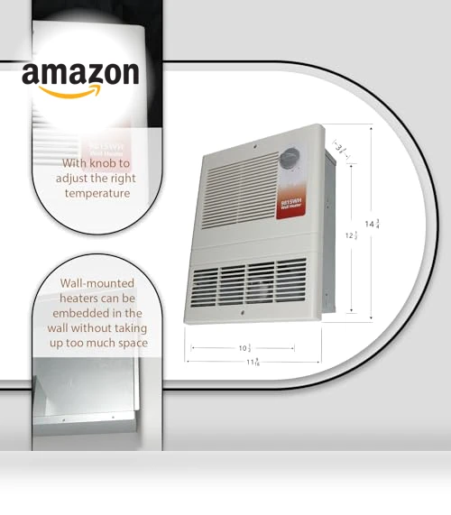 Large Capacity In-Wall Heater with Thermostat — Portable Heating Solutions, Leafinnerin