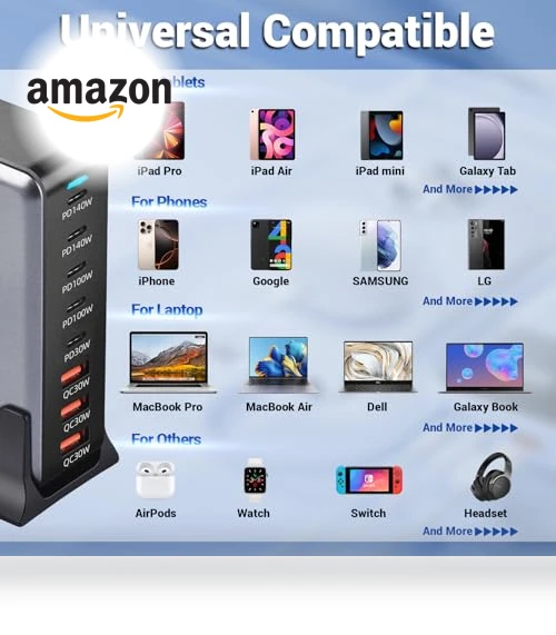 8 Port USB C Fast Charging Station — Chargers, Perhanmm