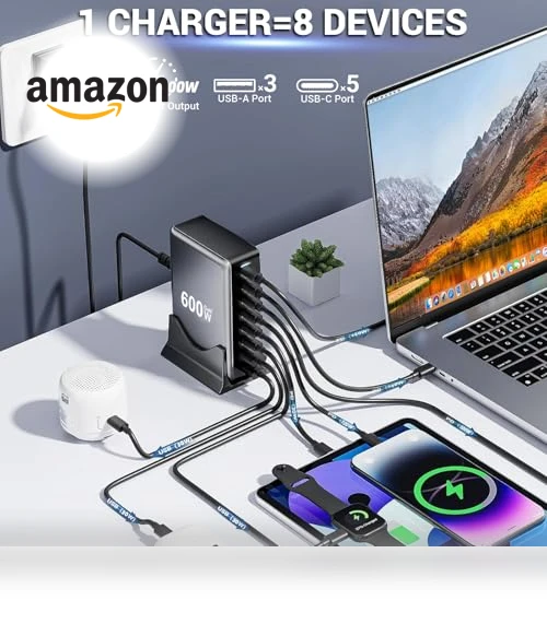 8 Port USB C Fast Charging Station — Chargers, Perhanmm