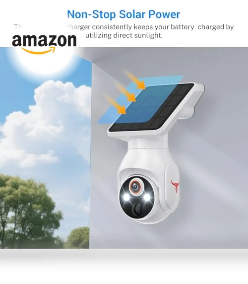 WiFi Security Camera with Solar Panel — Smart Home Security, SizzChat