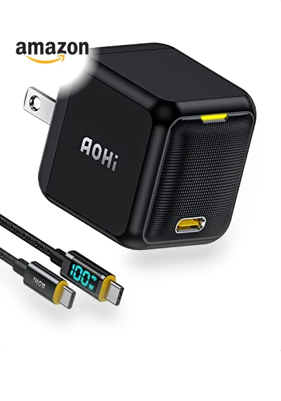 65W PD USB C Charger with LED Display Cable — Chargers, AOHI